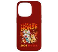 Custodia per iPhone 14 Pro Anno del Cavallo 2026 Capodanno Cinese Fuochi d'artificio Design