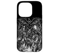 Custodia per iPhone 14 Pro Arte vintage delle leggende della foresta di Cryptids Bigfoot Mothman