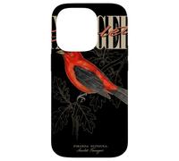 Custodia per iPhone 14 Pro Arte vintage Scarlet Tanager Bird Watching Nature Love Birds