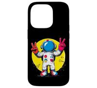 Custodia per iPhone 14 Pro Astronauta Double Peace Sign Retro Pop Graphic Space Suit