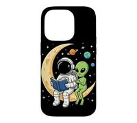 Custodia per iPhone 14 Pro Astronauta Libro di Lettura Pianeti Alieni Galaxy Universo Bambini