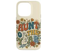 Custodia per iPhone 14 Pro Aunt of the Year Retro Floral Auntie