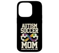 Custodia per iPhone 14 Pro Autismo Calcio Mamma Più Forte Persona Sul Campo Simbolo Infinito