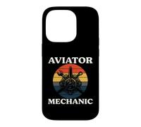 Custodia per iPhone 14 Pro Aviator Mechanic Retro Aircraft Engine Aviation