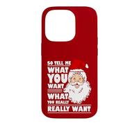 Custodia per iPhone 14 Pro Babbo Natale Dimmi cosa vuoi Natale divertente