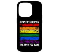 Custodia per iPhone 14 Pro bacia chi vuoi Bandiera arcobaleno LGBTQI