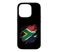 Custodia per iPhone 14 Pro Bandiera del Sud Africa strappata Country Pride Design