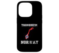 Custodia per iPhone 14 Pro Bandiera della Norvegia invecchiata Trondheim Pride