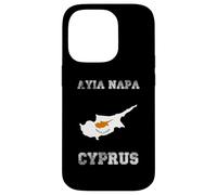 Custodia per iPhone 14 Pro Bandiera di Cipro Distressed Ayia Napa Pride