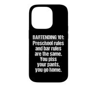 Custodia per iPhone 14 Pro Barista Barista 101 Regole Bar Prescolare Bianco