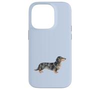 Custodia per iPhone 14 Pro Bassotto A Capelli Lunghi Nero E Crema