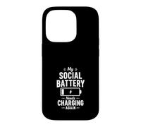 Custodia per iPhone 14 Pro Batteria Sociale Ricarica Umorismo Introverso