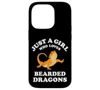Custodia per iPhone 14 Pro Bearded Dragon Pet Lizard Reptile Animal Gift Black