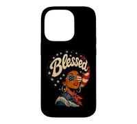 Custodia per iPhone 14 Pro Beata Cowgirl Nera Patriottica Western American Pride Queen