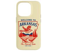 Custodia per iPhone 14 Pro Benvenuti in Arkansas Design Vintage per Amanti della Natura