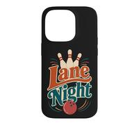 Custodia per iPhone 14 Pro Birilli da bowling retrò Ball Lane Night Fun