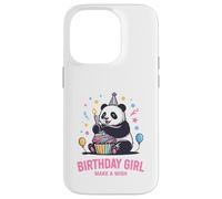 Custodia per iPhone 14 Pro Birthday Girl Design Panda Cupcake Esprimi un desiderio