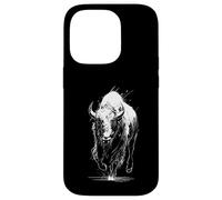 Custodia per iPhone 14 Pro Bison Foresta Animali Natura Selvaggio Motivo Wildlife Disegno Uomini
