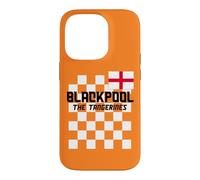 Custodia per iPhone 14 Pro Blackpool UK, bandiera inglese, mandarini Blackpool, arancione