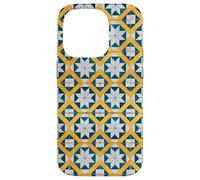 Custodia per iPhone 14 Pro Blu Bianco Giallo Portogallo Lisbona Tile Pattern