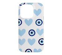 Custodia per iPhone 14 Pro Blu scuro scuro Evil Eye Greco Eye Cute Heart Eye Pattern