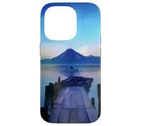 Custodia per iPhone 14 Pro Blue Volcano Pier Lago Atitlán - Guatemala Art