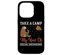 Custodia per iPhone 14 Pro Bradipo Take A Camp My Kind of Social Distancing Campeggio Regalo