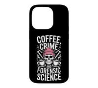 Custodia per iPhone 14 Pro Caffè Crimine e Scienza Forense Divertente Detto