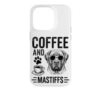 Custodia per iPhone 14 Pro Caffè E Mastini Divertente Mastino