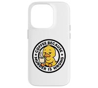 Custodia per iPhone 14 Pro Caffè perché omicidio è sbagliato anatra ironia e sarcasmo anatra