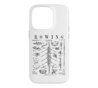 Custodia per iPhone 14 Pro Canottaggio Rower Otto Remo Racing Shell Barca Brevetto Vintage