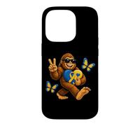 Custodia per iPhone 14 Pro Carino Bigfoot con occhiali da sole supporto per la consapevolezza della sindrome di Down