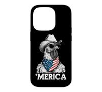 Custodia per iPhone 14 Pro Chicken Farm, cappello da cowboy con bandiera americana
