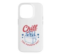 Custodia per iPhone 14 Pro Chill the Fourth Out Vintage Rosso Bianco Blu Cooler Beer USA