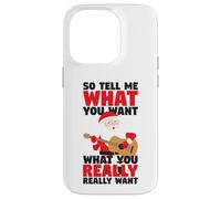 Custodia per iPhone 14 Pro Chitarra Babbo Natale Dimmi cosa vuoi divertente Natale