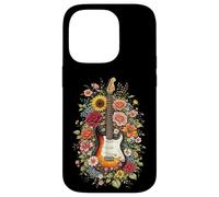 Custodia per iPhone 14 Pro Chitarra Love Floral Botanical Cottagecore Flowers Chitarrista