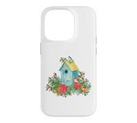 Custodia per iPhone 14 Pro Christmas Holiday Wreath Birdhouse Birds & Bells