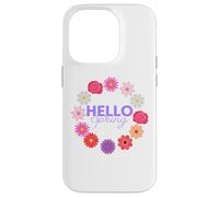 Custodia per iPhone 14 Pro Ciao Primavera Sole Sole Fiore Donna Pasqua Festa della Mamma