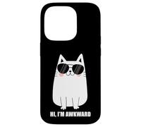 Custodia per iPhone 14 Pro Ciao sono imbarazzante Gatto divertente introverso Ansia