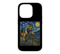 Custodia per iPhone 14 Pro Ciclismo Golden Retriever Art Ciclista Cane Da Corsa Una Bici Da Strada