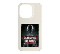 Custodia per iPhone 14 Pro Classified Aliens Exist, grafica glitch, design fantascientifico retrò