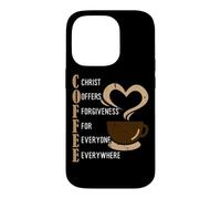 Custodia per iPhone 14 Pro Coffee Christ Offers Forgiveness For Everyone Everywhere