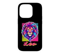 Custodia per iPhone 14 Pro Colorato Vaporwave Leone Zodiaco Leone Oroscopo variopinto
