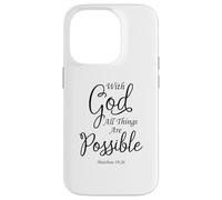 Custodia per iPhone 14 Pro Con Dio tutte le cose sono possibili Matteo Bibbia Versetto Gesù