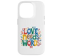 Custodia per iPhone 14 Pro Consapevolezza dell'autismo L'amore non ha bisogno di parole Puzzle
