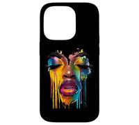 Custodia per iPhone 14 Pro Cool African Woman Afro Color Painted Face Juneteenth Vibes