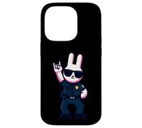 Custodia per iPhone 14 Pro Cool Bunny Police Rabbit Rock On Animal Graphic Officer