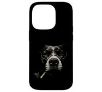 Custodia per iPhone 14 Pro Cool Dog Smoking Occhiali da sole Retro Pop Art Canine Design
