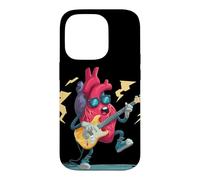 Custodia per iPhone 14 Pro Cool Rock Heart con battiti e occhiali da sole per gli amanti della chitarra