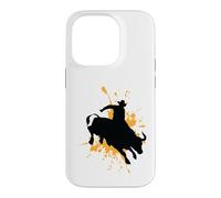 Custodia per iPhone 14 Pro Coraggioso Bull Rider in Azione Rodeo